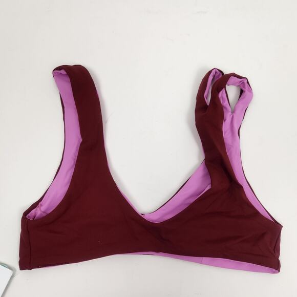 L*Space One Wave Reversible Bikini Top in Pink Burgundy Size Small NWT - Picture 4 of 6